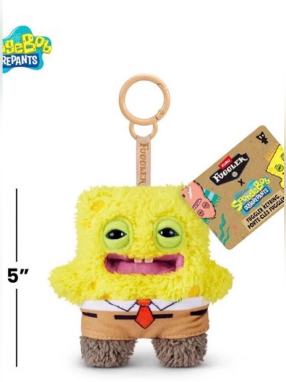 Nwt Fuggler x Spongebob Squarepants Keychain Plush Ring